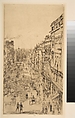 St. James's Street, James McNeill Whistler (American, Lowell, Massachusetts 1834–1903 London), Etching and drypoint, printed in black ink on ivory laid paper; fourth state of four (Glasgow)